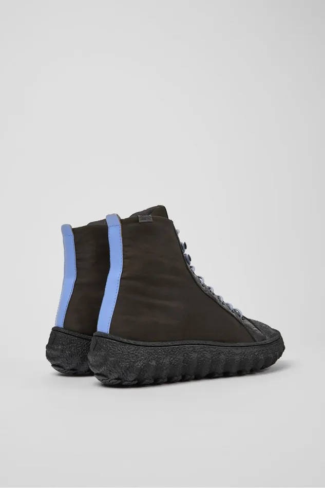 Men Camper Ankle Boots Ground Green Textile And Leather Ankle Boots Men Camper Ankle Boots Ground Green Textile And Leather Ankle Boots