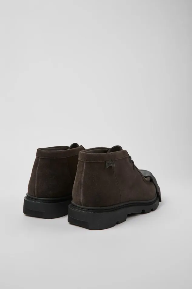 Men Camper Ankle Boots Junction Gray Nubuck Shoes Men Camper Ankle Boots Junction Gray Nubuck Shoes