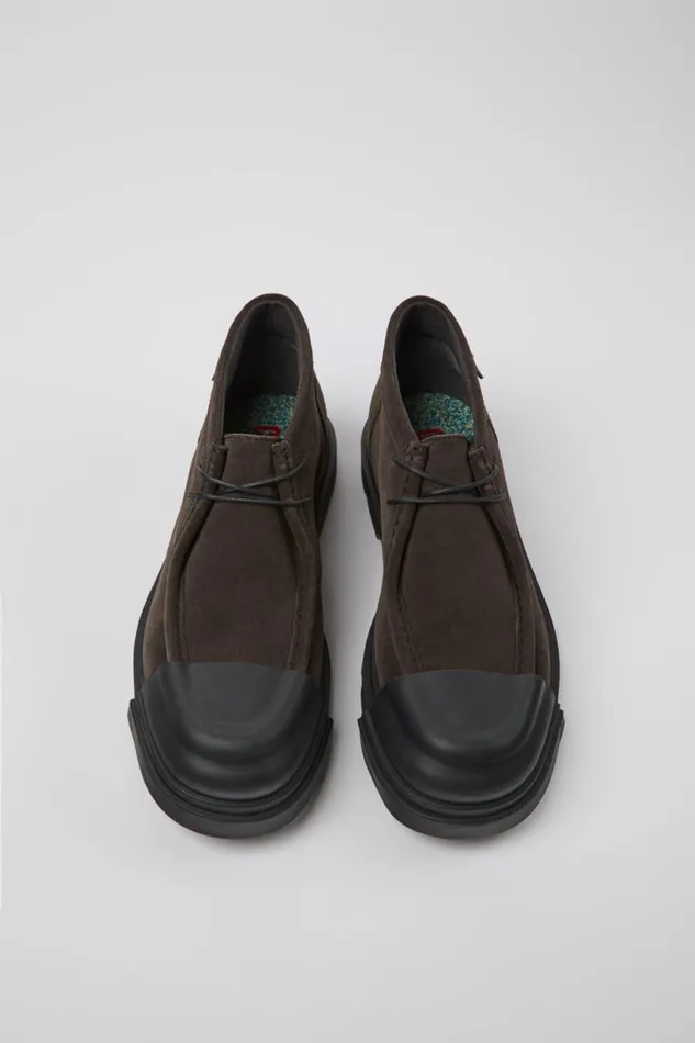 Men Camper Ankle Boots Junction Gray Nubuck Shoes Men Camper Ankle Boots Junction Gray Nubuck Shoes