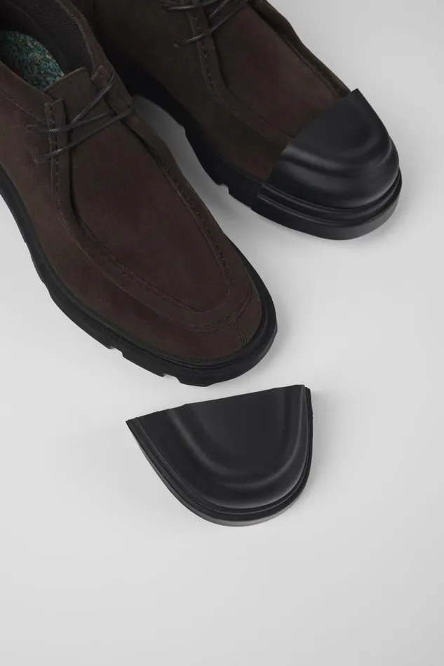 Men Camper Ankle Boots Junction Gray Nubuck Shoes Men Camper Ankle Boots Junction Gray Nubuck Shoes