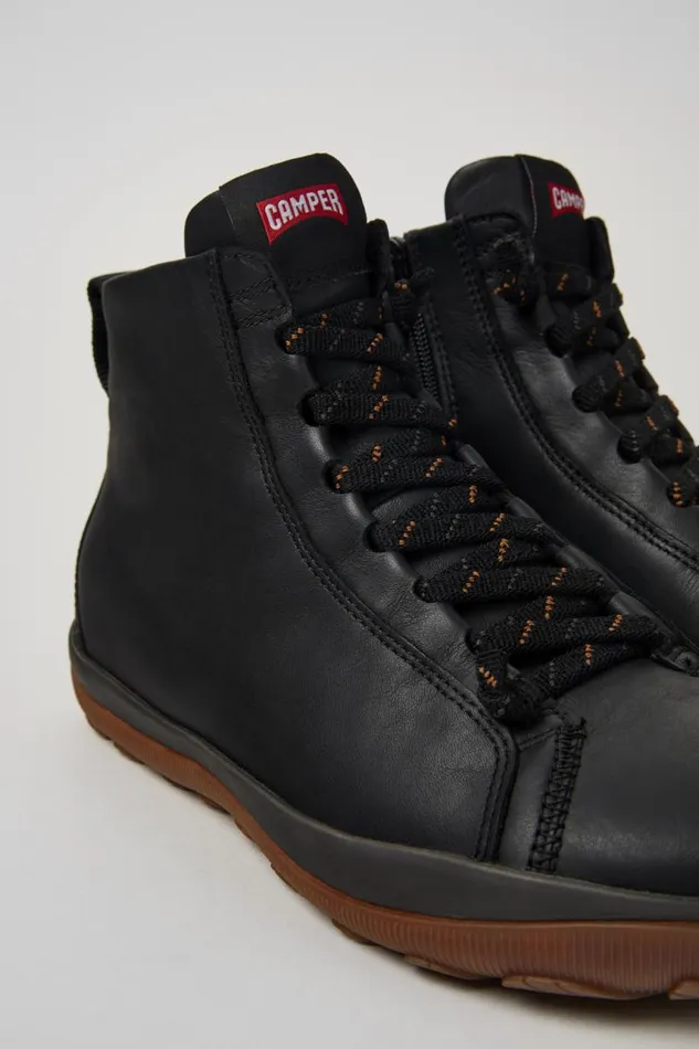 Men Camper Ankle Boots Peu Pista GORETEX Black Leather Ankle Boots