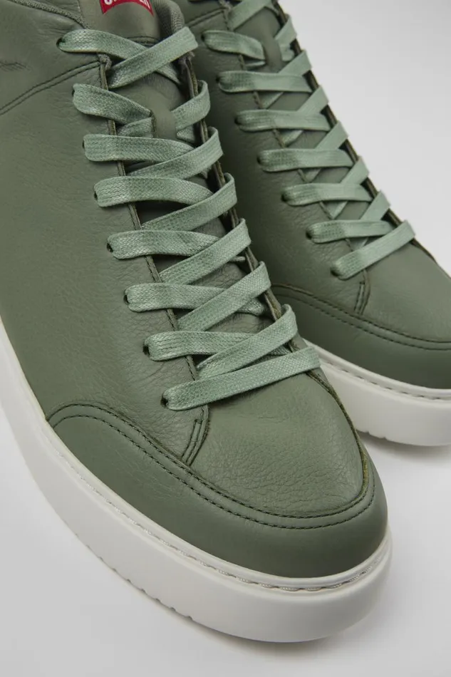 Men Camper Ankle Boots Runner K21 Green Leather Sneakers