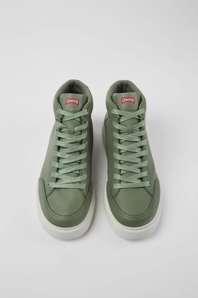 Men Camper Ankle Boots Runner K21 Green Leather Sneakers Men Camper Ankle Boots Runner K21 Green Leather Sneakers