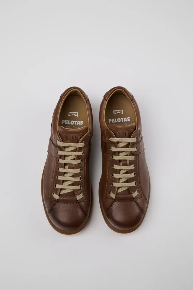 Men Camper Casual Shoes Pelotas Brown Leather Shoes Men Camper Casual Shoes Pelotas Brown Leather Shoes