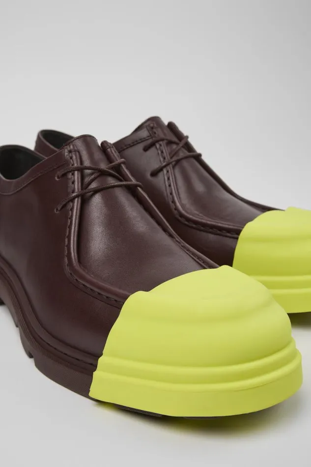 Men Camper Formal Shoes Junction Burgundy Leather Shoes