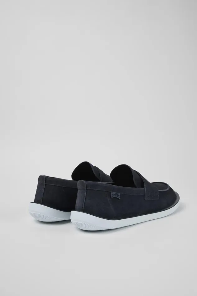 Men Camper Formal Shoes Wagon Blue Nubuck Moccasin Men Camper Formal Shoes Wagon Blue Nubuck Moccasin