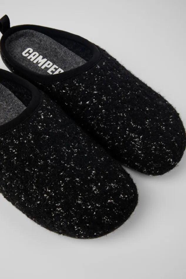 Men Camper Non Leather Shoes Wabi Black And White Slippers