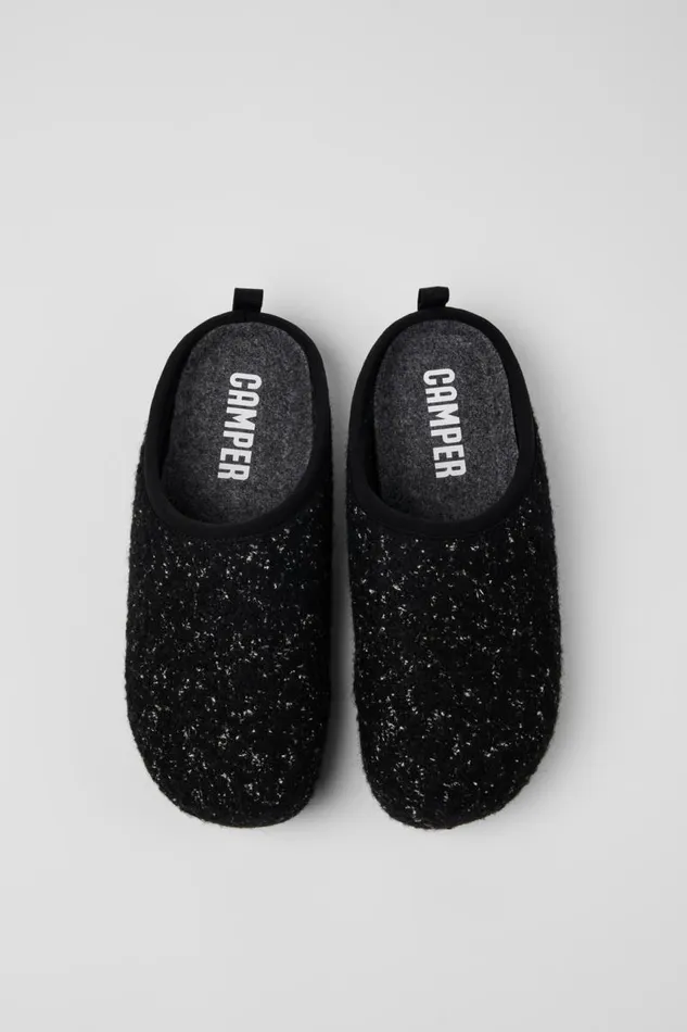 Men Camper Non Leather Shoes Wabi Black And White Slippers Men Camper Non Leather Shoes Wabi Black And White Slippers