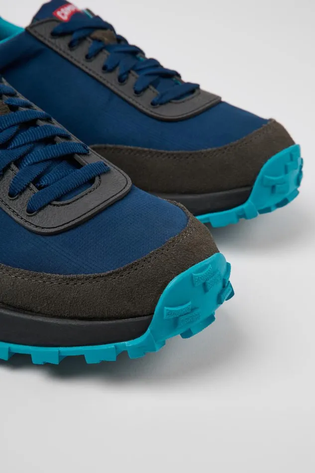 Men Camper Sneakers Drift Trail VIBRAM Blue Recycled PET And Nubuck Sneakers