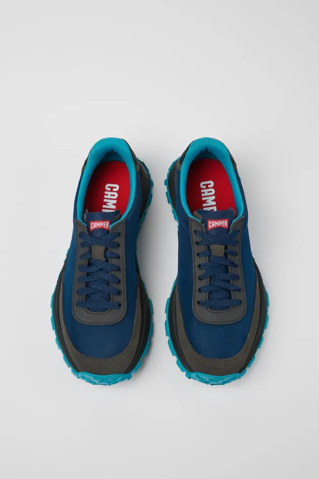 Men Camper Sneakers Drift Trail VIBRAM Blue Recycled PET And Nubuck Sneakers Men Camper Sneakers Drift Trail VIBRAM Blue Recycled PET And Nubuck Sneakers