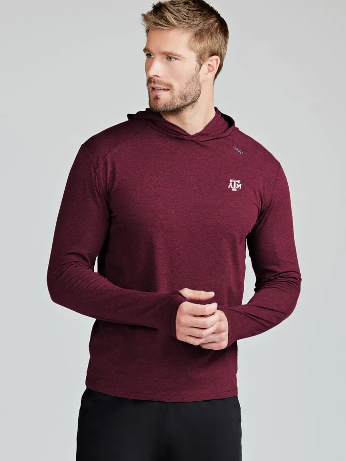 Men Carrollton Lightweight Hoodie 8211 Texas AandM Tasc Performance Long Sleeve TShirts