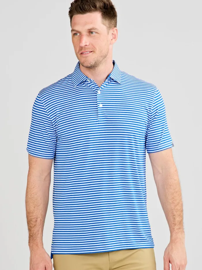 Men Cloud Polo 8211 Air Stripe Tasc Performance Polo Shirts