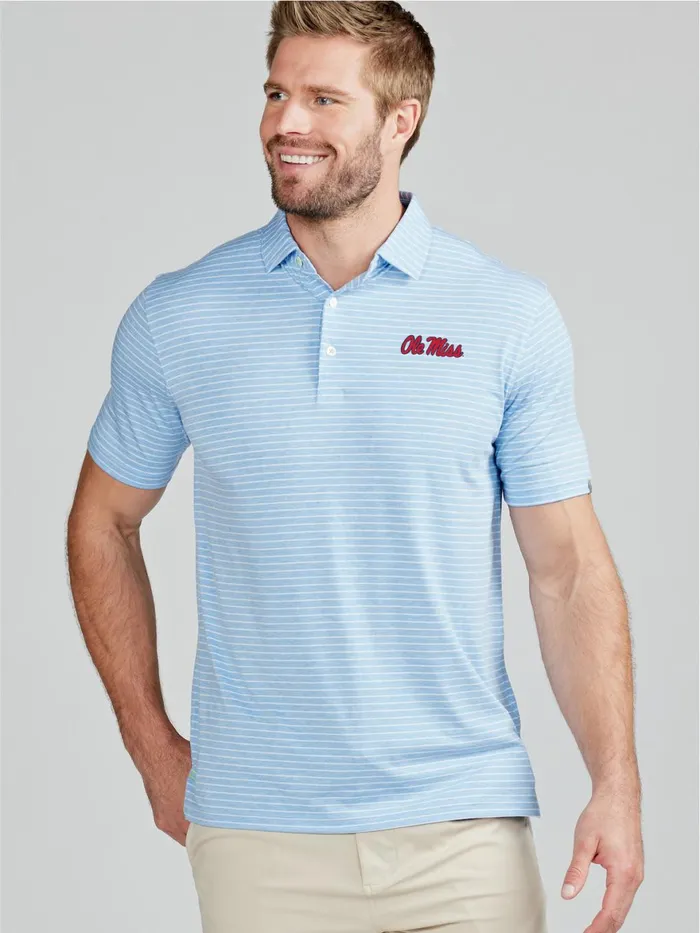 Men Cloud Polo 8211 Brookline Stripe 8211 Ole Miss Tasc Performance Polo Shirts