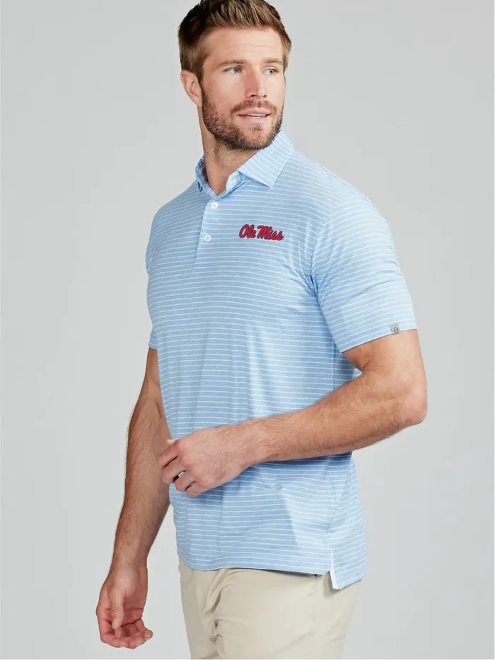 Men Cloud Polo 8211 Brookline Stripe 8211 Ole Miss Tasc Performance Polo Shirts