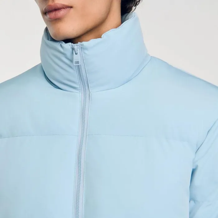 Men Coats SANDRO Oversized Puffer Jacket Sky Blue