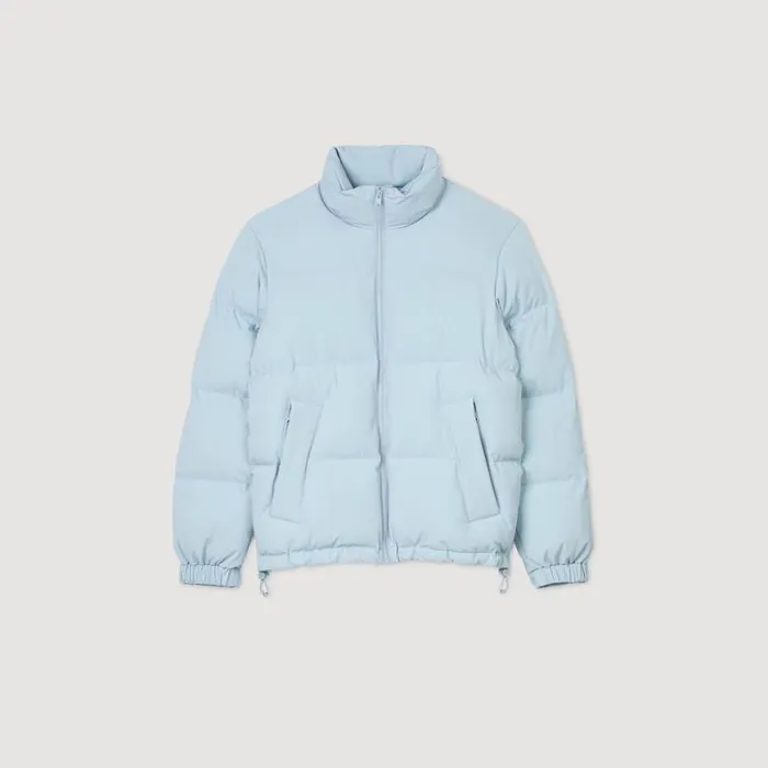 Men Coats SANDRO Oversized Puffer Jacket Sky Blue