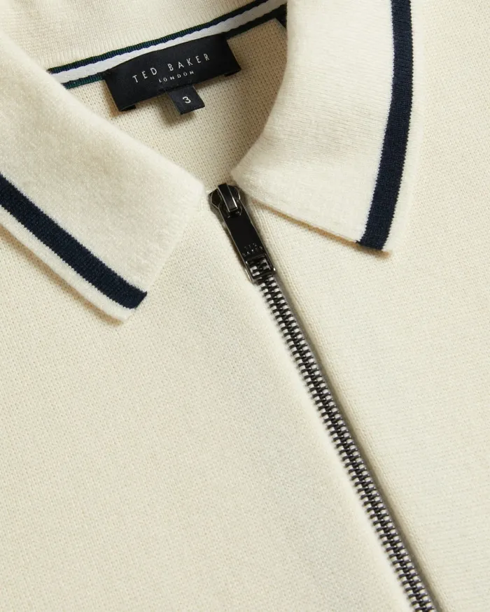 Men COPLOE 8211 Long Sleeve Zip Through Jacket White Ted Baker Jumpers and Knitwear Men COPLOE 8211 Long Sleeve Zip Through Jacket White Ted Baker Jumpers and Knitwear