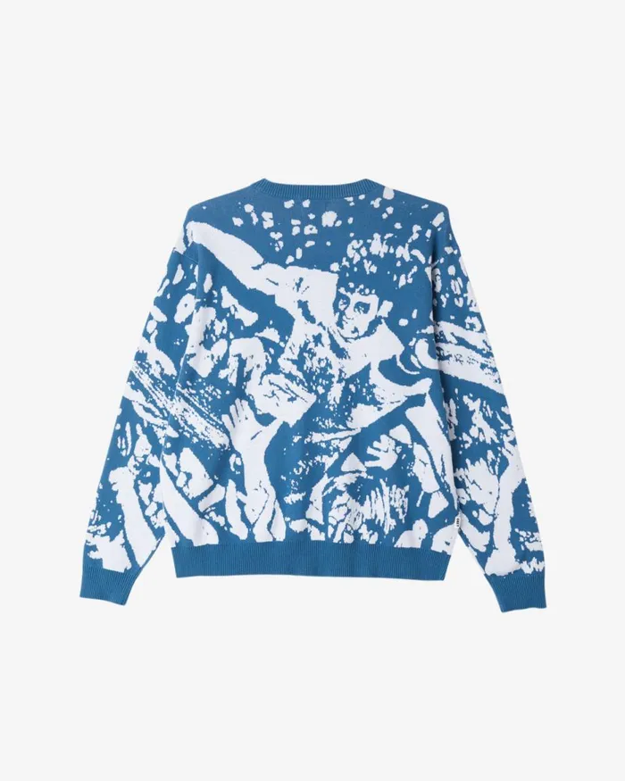 Men CROWD SURFING SWEATER Coronet Blue Multi OBEY Clothing SWEATERS