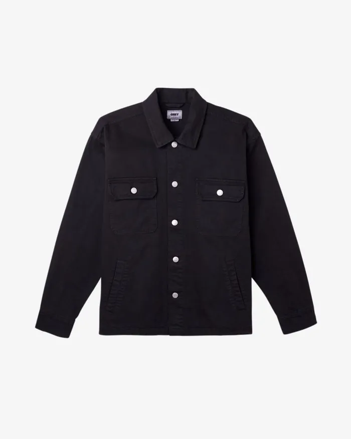 Men DIVISION SHIRT JACKET Pigment Black OBEY Clothing JACKETS
