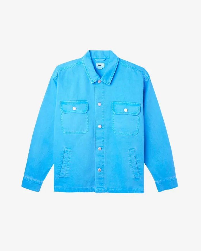 Men DIVISION SHIRT JACKET Pigment Black OBEY Clothing JACKETS