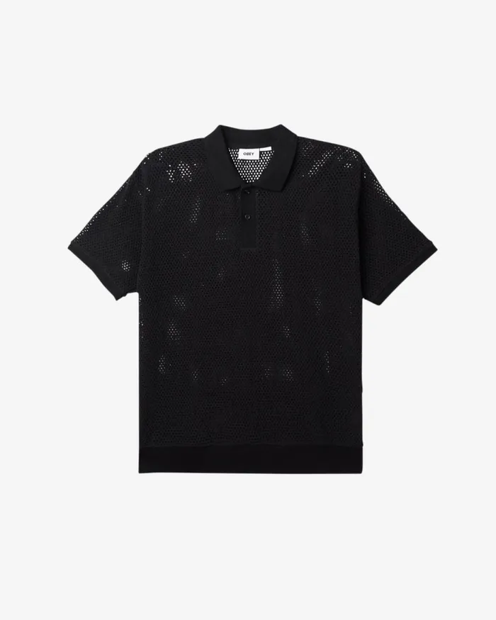 Men DUKE MESH POLO Black OBEY Clothing TOPS