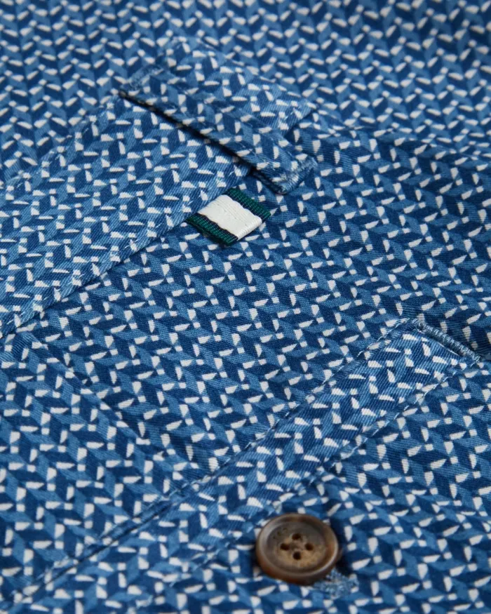Men DULWICK 8211 Geometric Print Chino Shorts Blue Ted Baker Shorts Men DULWICK 8211 Geometric Print Chino Shorts Blue Ted Baker Shorts