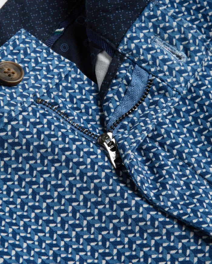 Men DULWICK 8211 Geometric Print Chino Shorts Blue Ted Baker Shorts Men DULWICK 8211 Geometric Print Chino Shorts Blue Ted Baker Shorts