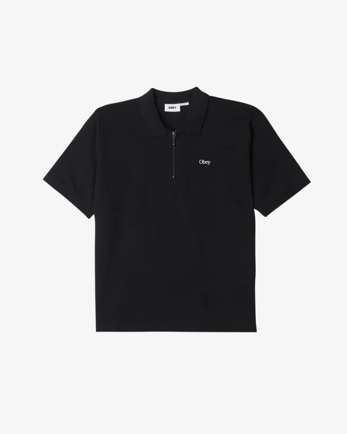 Men ESCAPE ZIP POLO Silver Grey OBEY Clothing TOPS