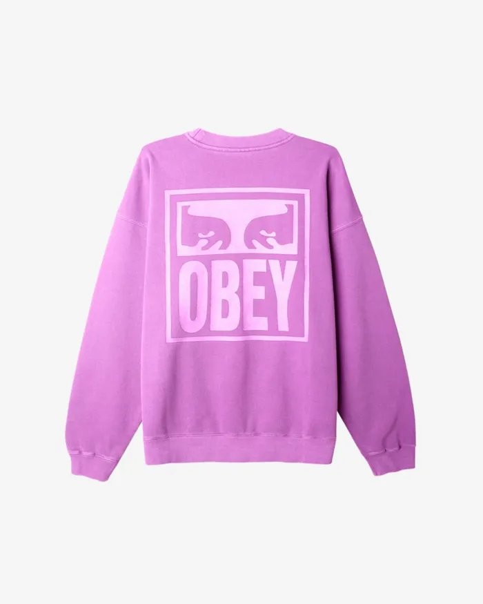 Men EYES ICON EXTRAHEAVY CREWNECK Pigment Dewberry OBEY Clothing SWEATSHIRTS