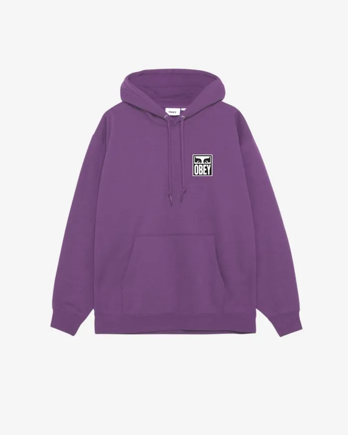 Men EYES ICON II HEAVYWEIGHT PULLOVER Dewberry OBEY Clothing SWEATSHIRTS