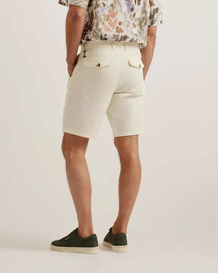 Men FULHUM 8211 Pleated Cotton Chino Shorts White Ted Baker Shorts Men FULHUM 8211 Pleated Cotton Chino Shorts White Ted Baker Shorts
