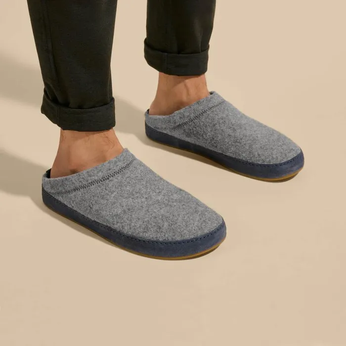 Men Hmani Hulu Mens Wool Mule Slipper Graphite Trench Blue Olukai IndoorOutdoor Men Hmani Hulu Mens Wool Mule Slipper Graphite Trench Blue Olukai IndoorOutdoor