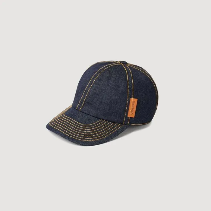 Men Hats SANDRO Denim Cap Navy Blue