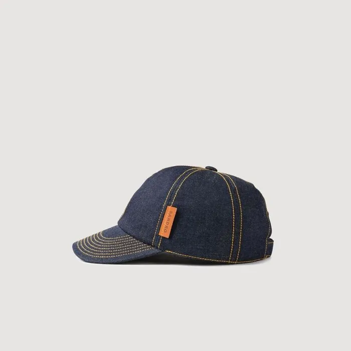 Men Hats SANDRO Denim Cap Navy Blue