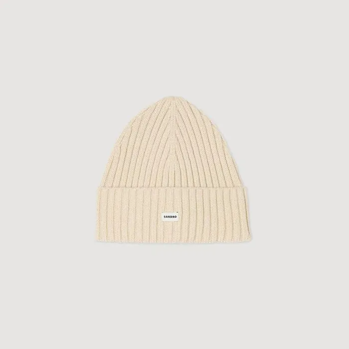 Men Hats SANDRO Knit Hat Ficelle
