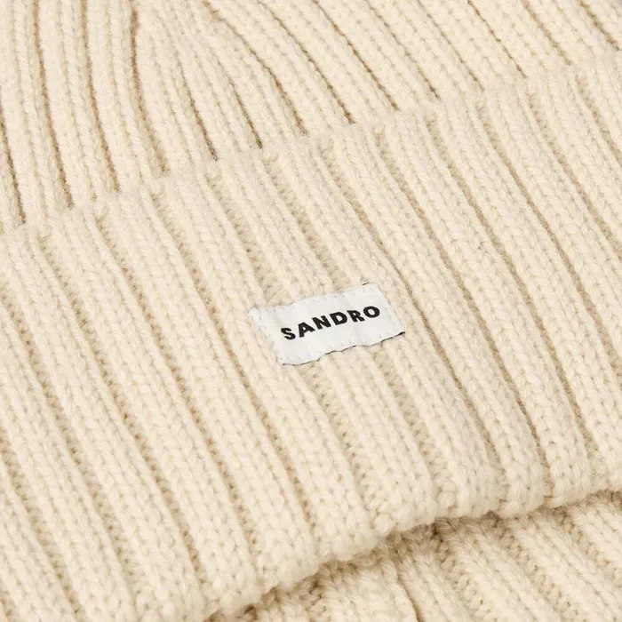 Men Hats SANDRO Knit Hat Ficelle Men Hats SANDRO Knit Hat Ficelle
