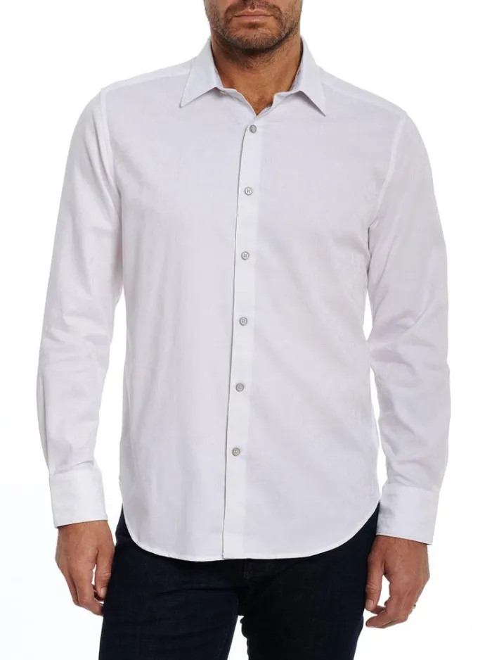 Men HIGHLAND LONG SLEEVE BUTTON DOWN SHIRT White Robert Graham Button Down Shirts