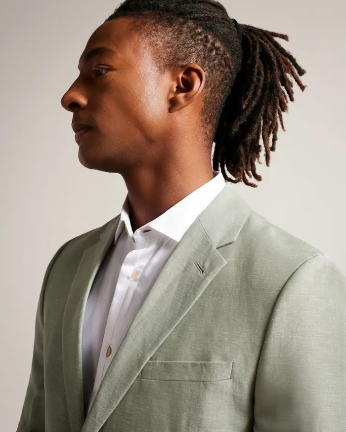 Men LANCEJ 8211 Wool And Linen Blazer Light Green Ted Baker Suits Men LANCEJ 8211 Wool And Linen Blazer Light Green Ted Baker Suits