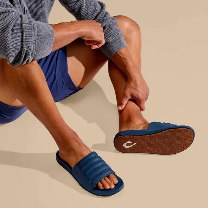 Men Maha 039Olu Mens Comfortable Slide Sandals Moonlit Ocean Olukai WaterFriendly Men Maha 039Olu Mens Comfortable Slide Sandals Moonlit Ocean Olukai WaterFriendly