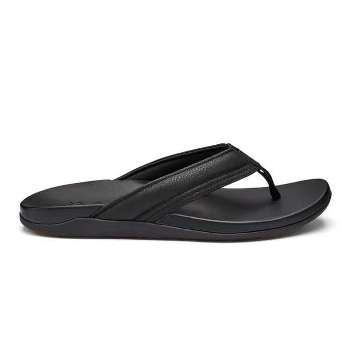 Men Maha Mens Recovery Sandals Black Olukai WaterFriendly