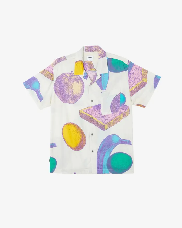 Men MALICE SS SHIRT Unbleached Multi OBEY Clothing TOPS