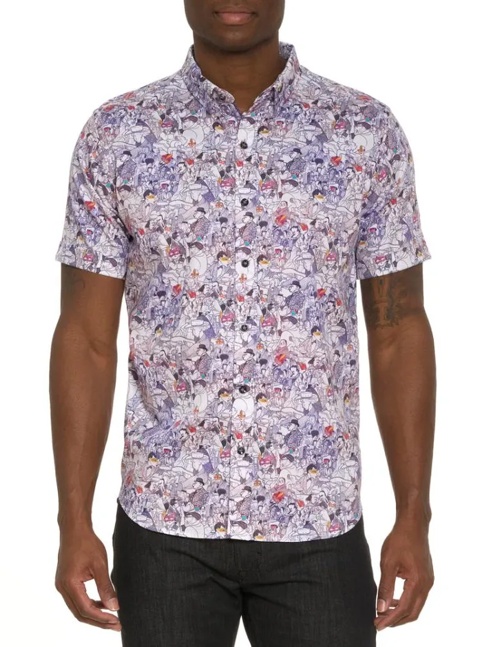 Men MASQUERADE SHORT SLEEVE BUTTON DOWN SHIRT Multi Robert Graham Button Down Shirts