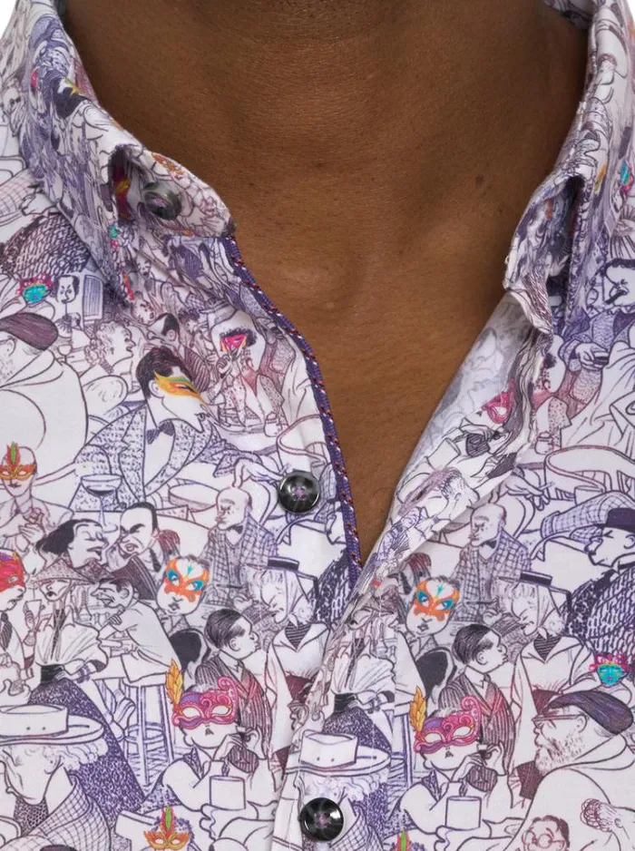 Men MASQUERADE SHORT SLEEVE BUTTON DOWN SHIRT Multi Robert Graham Button Down Shirts