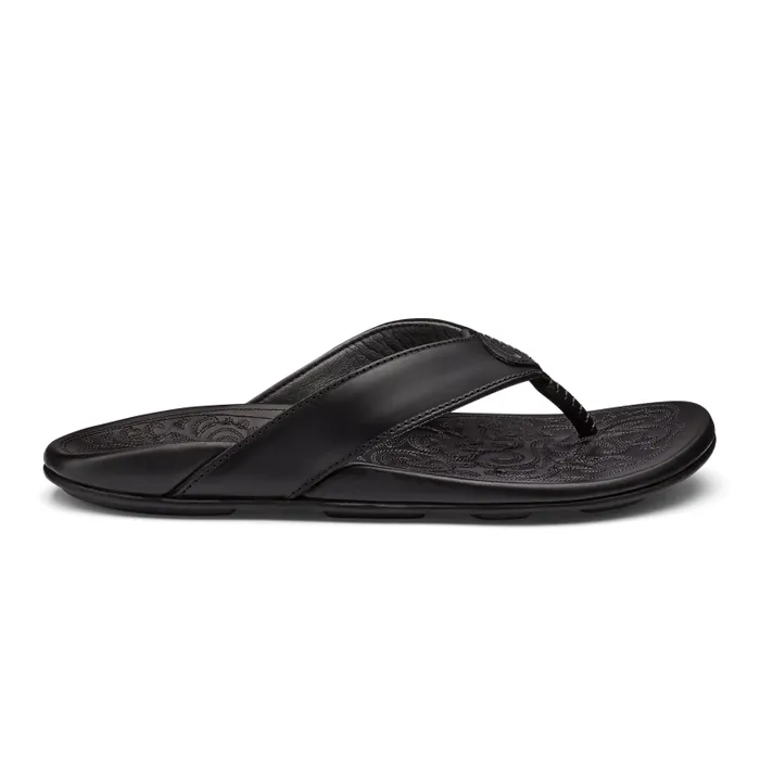 Men Mekila Mens HighCharacter Leather Sandals Black Olukai Leather