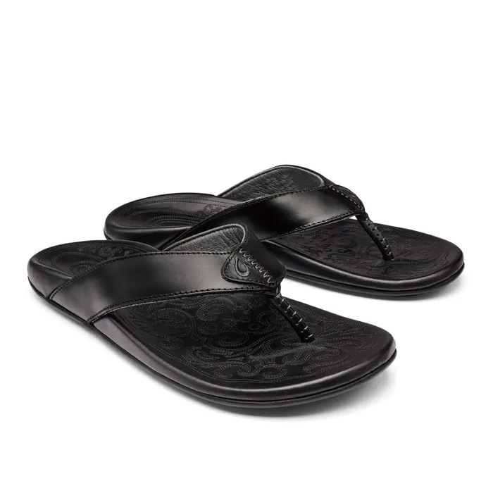 Men Mekila Mens HighCharacter Leather Sandals Black Olukai Leather Men Mekila Mens HighCharacter Leather Sandals Black Olukai Leather