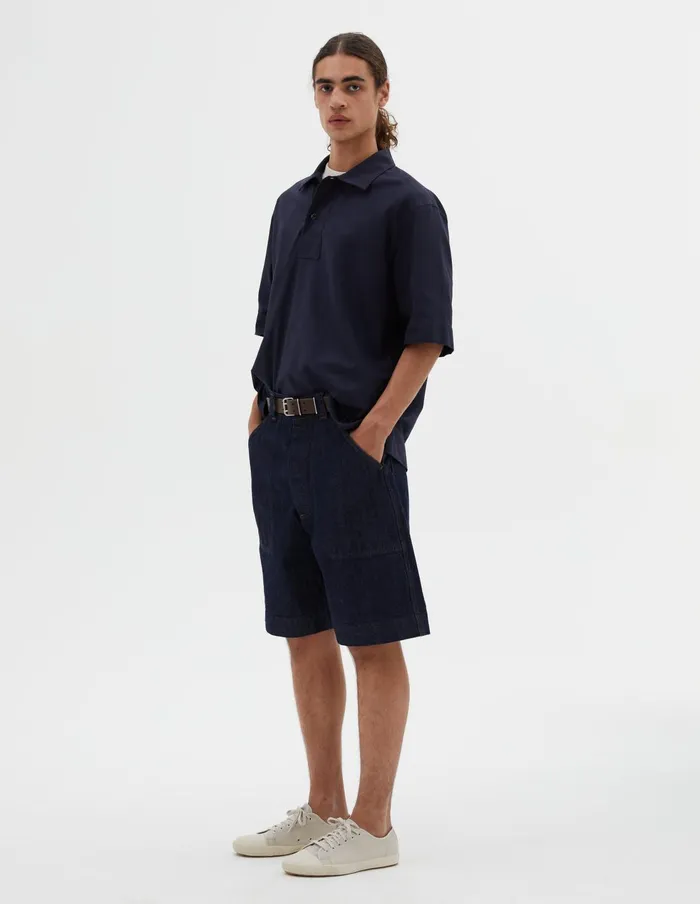 Men Mhl Carpenters Short Indigo Margaret Howell Trousers
