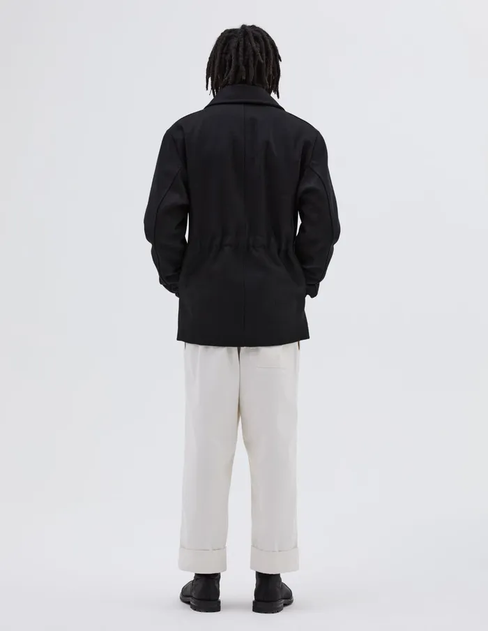 Men Mhl Pea Coat Black Margaret Howell Jackets and Coats