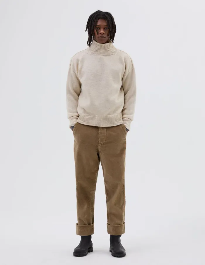 Men Mhl T Shape Roll Neck Light Natural Margaret Howell Knitwear