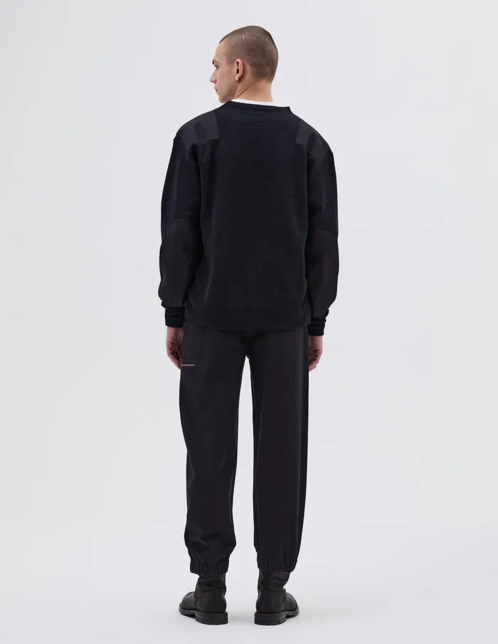 Men Mhl Woven Patch Crew Ink Margaret Howell Knitwear