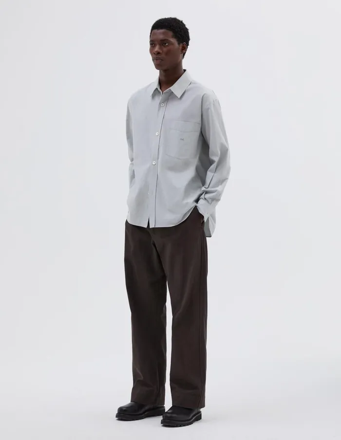 Men Monogram Shirt Faded Grey Margaret Howell Shirts